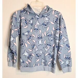 Disney Stitch Child's Hoodie Light Blue Size 14 (L) 100% Polyester